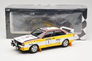 Audi Quattro A2 Audi Sport #1 W. Röhrl / C. Geistdörfer DNF Sanyo Rally of New Zealand 1984 Minichamps 1:18 155841101 Kov – obrázok 6 z 6