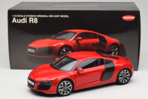 Audi R8 Červený Kyosho 1:18 09213R Kov – obrázok 8 z 8