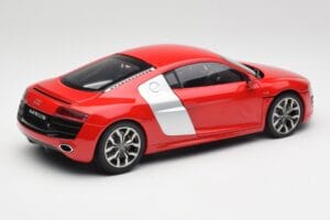 Audi R8 V10 Brilliant Červený Kyosho 1:18 09216RR Kov – obrázok 3 z 8
