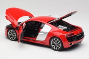 Audi R8 V10 Brilliant Červený Kyosho 1:18 09216RR Kov – obrázok 5 z 8