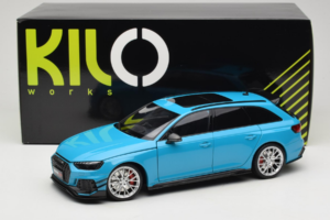 Audi RS4 B9 Avant Darwin Pro Modrý Kilo Works 1:18 KLW002303 Kov – obrázok 8 z 8
