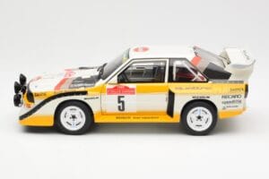 Audi Sport Quattro S1 #5 W. Rohrl / C. Geistdorfer Rally Sanremo Winner 1985 AUTOart 1:18 88503 Kompozit – obrázok 4 z 8