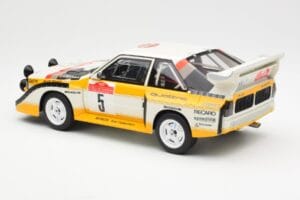 Audi Sport Quattro S1 #5 W. Rohrl / C. Geistdorfer Rally Sanremo Winner 1985 AUTOart 1:18 88503 Kompozit – obrázok 7 z 8