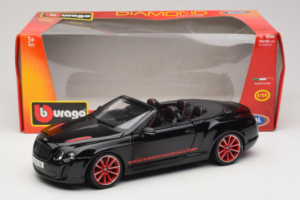 Bentley Continental Supersports ISR Kabriolet Čierny S Červenými Diskami Bburago 1:18 18-11035 Kov – obrázok 8 z 8