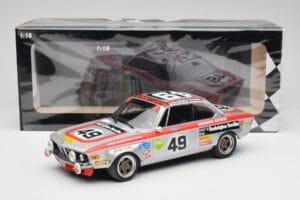 BMW 2800 CS E9 #49 Team Schnitzer G. Herzog / H. Heyer 24 Hours of Spa 1972 Minichamps 1:18 155722749 Kov – obrázok 6 z 6