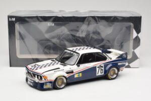 BMW 3.0 CSL E9 Garage Du Bac #76 P. Depnic / H. Coulon 24 Hours of Le Mans 1977 Minichamps 1:18 155772576 Kov – obrázok 6 z 6