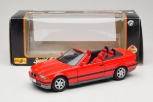 BMW 325i E36 Kabriolet Červený Maisto 1:18 50229 Kov – obrázok 8 z 8