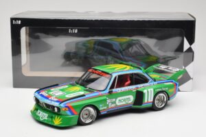 BMW 3.5 CSL E9 Schnitzer #10 D. Quester / R. Peterson 6 Hours Watkins Glen 1976 Minichamps 1:18 155762610 Kov – obrázok 6 z 6