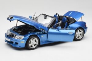 BMW Z3 E36 M Roadster Estoril Blue Bburago 1:18 3349-M1 Kov – obrázok 2 z 8