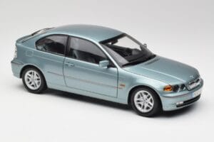 BMW 325Ti E46 Compact Svetlomodrý Metalíza Kyosho 1:18 80430024439 Kov – obrázok 6 z 8