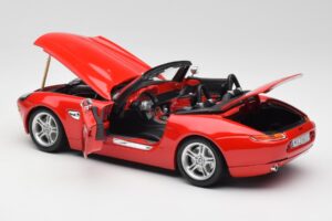 BMW Z8 E52 Roadster Jasne Červený Bburago 1:18 12032 Kov – obrázok 5 z 8