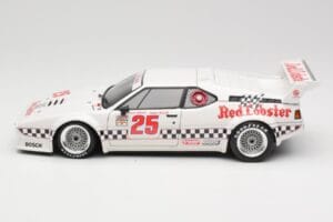 BMW M1 #25 Red Lobster D. Cowart / K. Miller LA Times GP Riverside 1981 Minichamps 1:18 180812925 Kov – obrázok 4 z 8
