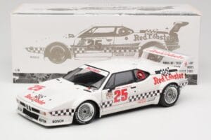 BMW M1 #25 Red Lobster D. Cowart / K. Miller LA Times GP Riverside 1981 Minichamps 1:18 180812925 Kov – obrázok 8 z 8