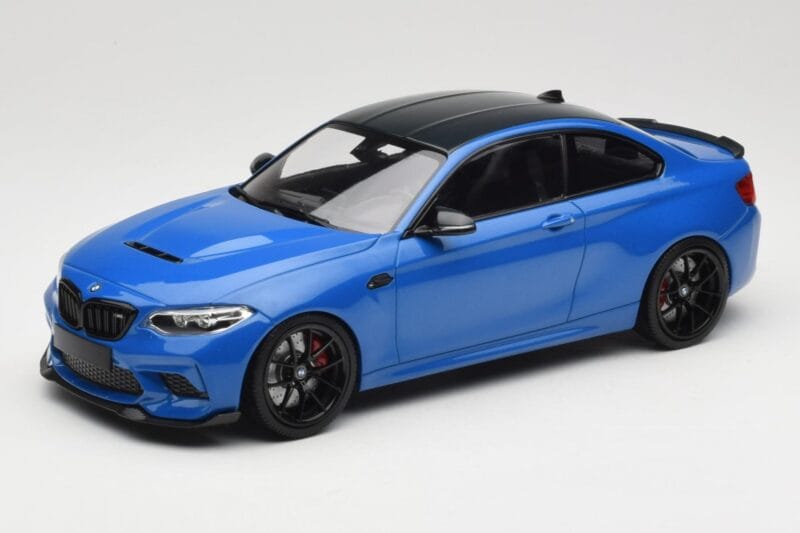 BMW M2 CS F87 Modrý Metalíza S Čiernymi Kolesami Minichamps 1:18 155021022 Kov