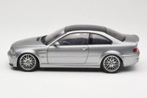 BMW M3 E46 CSL Strieborný Kyosho 1:18 08506S Kov – obrázok 4 z 8