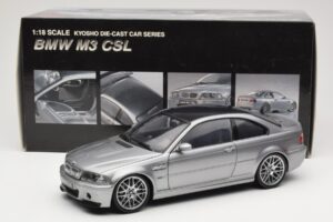 BMW M3 E46 CSL Strieborný Kyosho 1:18 08506S Kov – obrázok 8 z 8