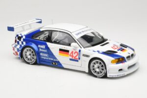 BMW M3 E46 GTR #42 J. Lehto / J. Muller ELMS 2001 Minichamps 1:18 100012192 Kov – obrázok 6 z 8