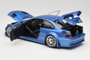 BMW M3 E46 GTR Street Modrý Minichamps 1:18 80430302540 Kov – obrázok 5 z 8