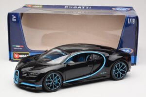 Bugatti Chiron Čierny & Modrý Bburago 1:18 18-11040BK Kov – obrázok 8 z 8