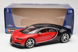 Bugatti Chiron Čierny & Červený Bburago 1:18 18-11040 Kov – obrázok 8 z 8