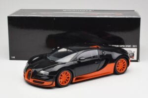 Bugatti Veyron Super Sport World Record Edition Carbon & Orange Minichamps 1:18 100110840 Kov – obrázok 8 z 8