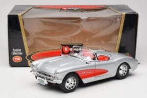 Chevrolet Corvette C1 Strieborný Bburago 1:18 3034 Kov – obrázok 8 z 8