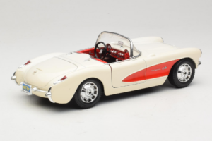 Chevrolet Corvette C1 Biely & Červený Bburago 1:18 3024-M3 Kov – obrázok 3 z 8