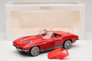 Chevrolet Corvette C2 Sting Ray Kabriolet Riverside Red Norev 1:18 189056 Kov – obrázok 6 z 6