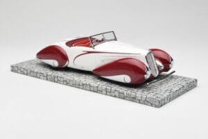 Delahaye Type 135 M Kabriolet Biely Červený Minichamps 1:18 107116161 Živica – obrázok 4 z 6