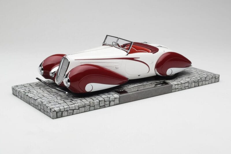 Delahaye Type 135 M Kabriolet Biely Červený Minichamps 1:18 107116161 Živica