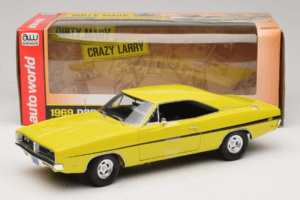 Dodge Charger R/T Žltý Dirty Mary Crazy Larry Auto World 1:18 AWSS101/06 Kov – obrázok 8 z 8