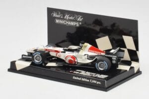 Honda RA106 #12 J. Button Hungarian GP Winner F1 2006 Minichamps 1:43 400060112 Kov – obrázok 3 z 5