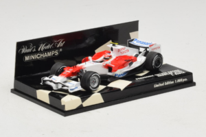 Toyota T. Glock Panasonic Toyota Racing Showcar F1 2008 Minichamps 1:43 400080082 Kov – obrázok 2 z 5