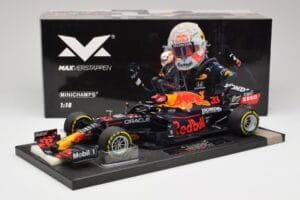 Red Bull RB16B #33 M. Verstappen France GP Winner 2021 Minichamps 1:18 113210833 Kov – obrázok 6 z 7