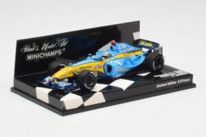 Renault R25 F. Alonso F1 World Champion Showcar 2005 Minichamps 1:43 400050075 Kov – obrázok 3 z 5