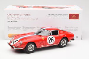 Ferrari 275 GTB Competizione #26 G. Biscaldi / A. de Bourbon Team Hugus 24 Hours of Le Mans 1966 CMC 1:18 M-199 Kov – obrázok 6 z 6