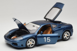 Ferrari 360 Modena #15 Limitovaná Edícia Modrý Metalíza Bburago 1:18 3358-F1 Kov – obrázok 2 z 8