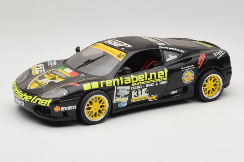 Ferrari 360 Modena Rentabel #314 Gagliardi Čierny Bburago 1:18 3378-B1 Kov