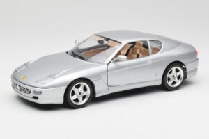 Ferrari 456 GT Strieborný Bburago 1:18 3036-M2 Kov