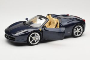 Ferrari 458 Italia Spider Dark Blue Metallic Hot Wheels 1:18 X5529 Kov – obrázok 2 z 8