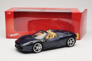 Ferrari 458 Italia Spider Dark Blue Metallic Hot Wheels 1:18 X5529 Kov – obrázok 8 z 8