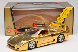 Ferrari F40 Chrome Gold Limited Edition 250 pcs Bburago 1:18 3332-G1 Kov – obrázok 8 z 8