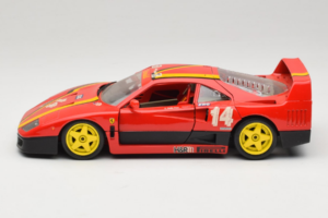 Ferrari F40 Evoluzione #14 L. Dalla Noce H&R Červený so Žltými Kolesami 1992 Bburago 1:18 3042-H1 Kov – obrázok 4 z 8