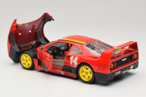 Ferrari F40 Evoluzione #14 L. Dalla Noce H&R Červený so Žltými Kolesami 1992 Bburago 1:18 3042-H1 Kov – obrázok 5 z 8