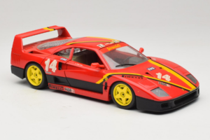 Ferrari F40 Evoluzione #14 L. Dalla Noce H&R Červený so Žltými Kolesami 1992 Bburago 1:18 3042-H1 Kov – obrázok 6 z 8