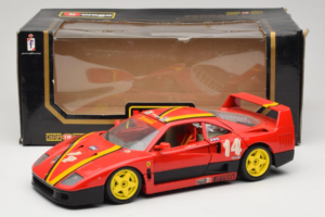 Ferrari F40 Evoluzione #14 L. Dalla Noce H&R Červený so Žltými Kolesami 1992 Bburago 1:18 3042-H1 Kov – obrázok 8 z 8