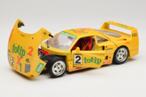 Ferrari F40 Totip Jolly Club #2 Žltý Bburago 1:18 3332-Y1 Kov – obrázok 2 z 8