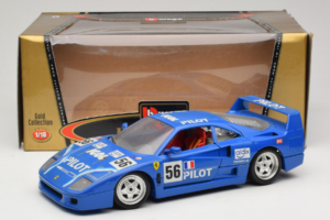 Ferrari F40 Pilot #56 Modrý Bburago 1:18 3332-BL1 Kov – obrázok 8 z 8