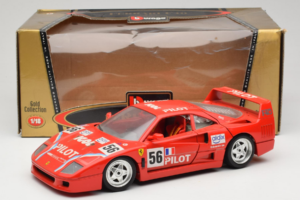 Ferrari F40 #56 Pilot Červený 1987 Bburago 1:18 3332-P2 Kov – obrázok 8 z 8