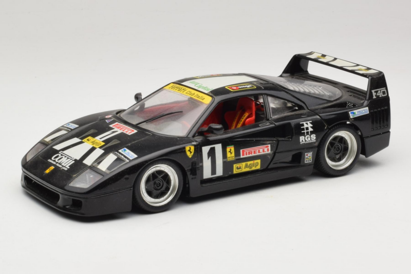 Ferrari F40 Pirelli Agip #1 Čierny Bburago 1:18 3332-B1 Kov